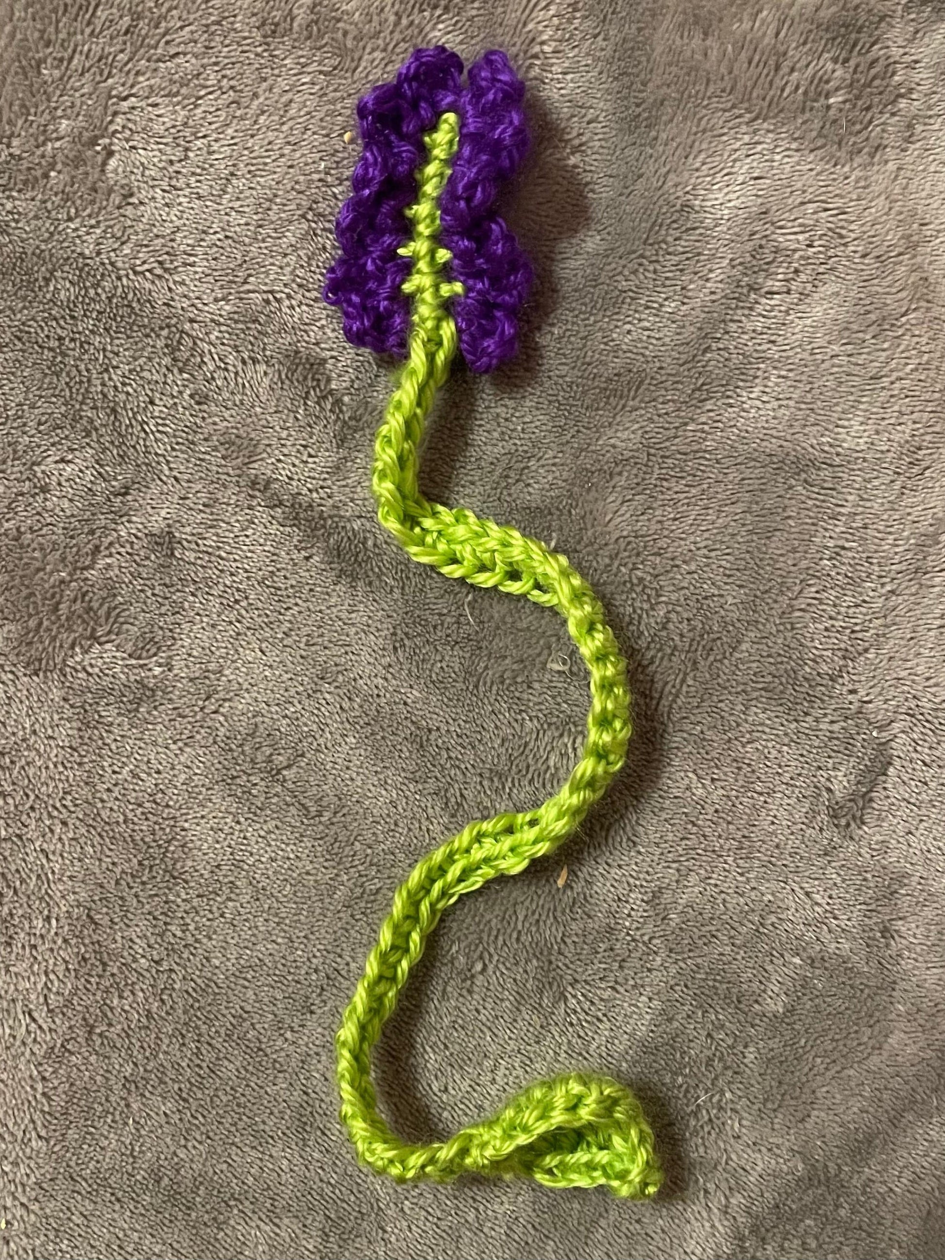 crochet lavender and sprout bookmarks