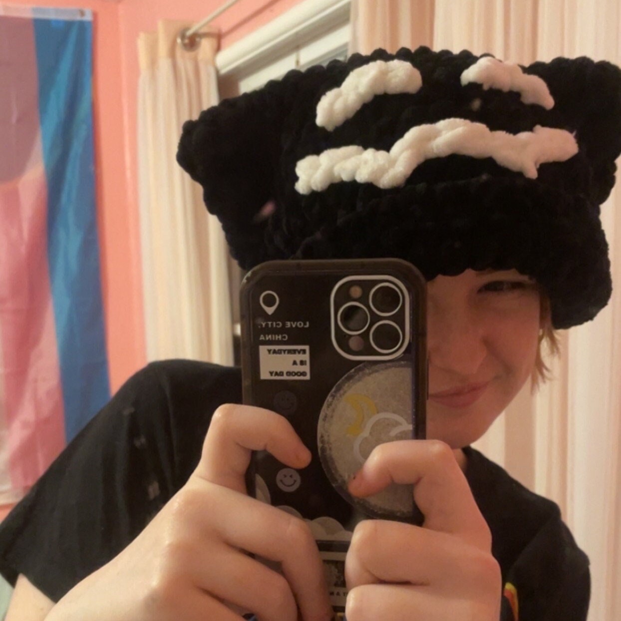crochet BadBoyHalo & Skeppy inspired fluffy cat hats