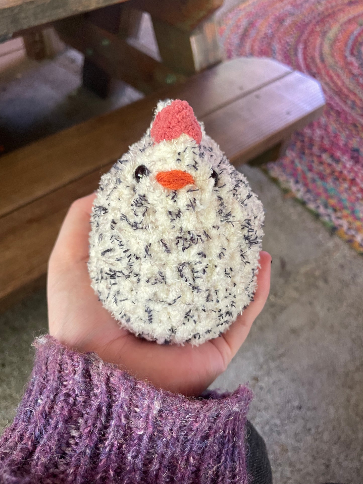 crochet chicken plushie